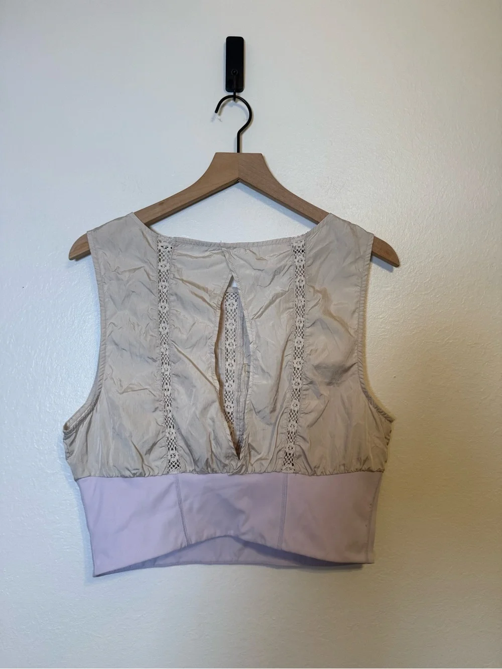 Free People Oh Hey Applique Crop In Tofu/Lavender Combo